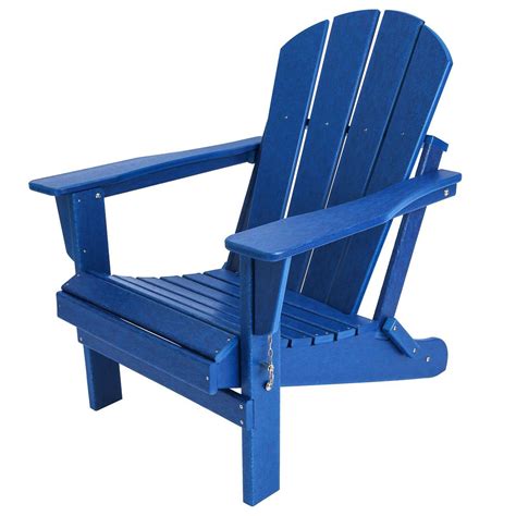 blue plastic adirondack chair